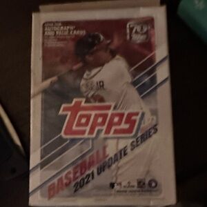 Topps 2021 Baseball Update Series Box with Red and Blue Accents
